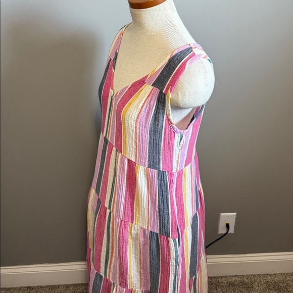 MARINE LAYER - Corinne Stripe Cotton Gauze Maxi Dress In Multi - Size Small - Picture 7 of 9